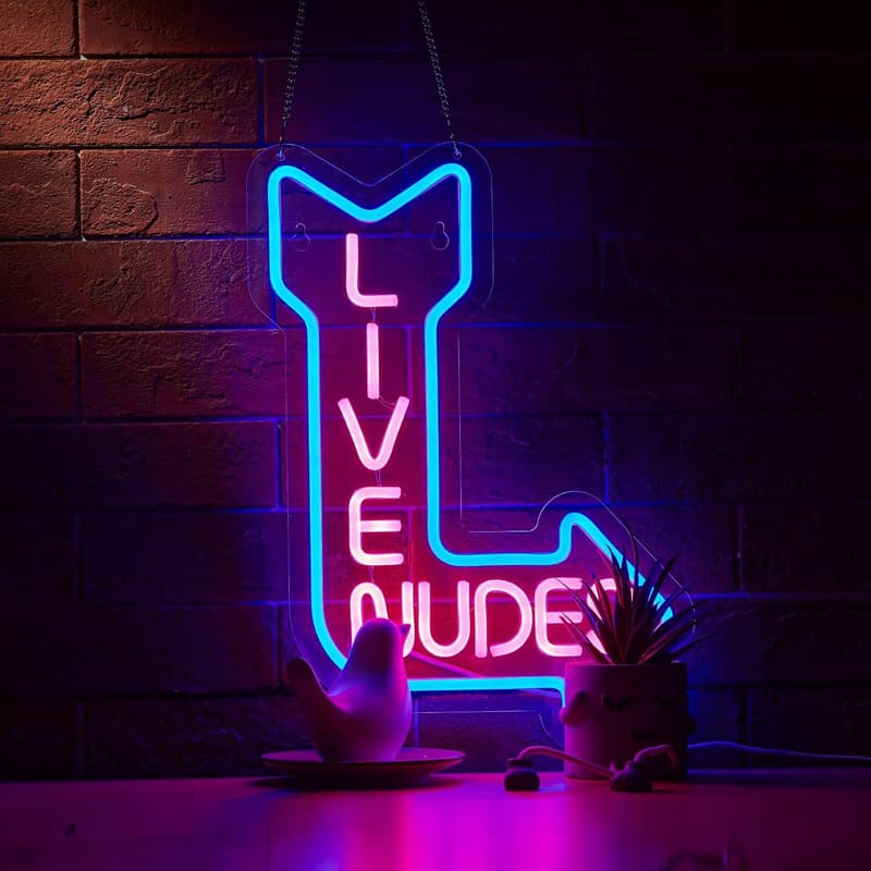 Man Cave Neon Sign - LED Light with Dimmer (15x13 inches)