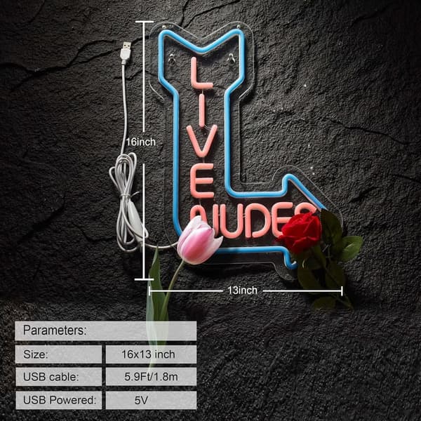 Man Cave Neon Sign - LED Light with Dimmer (15x13 inches)