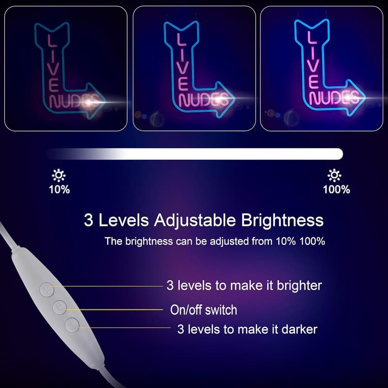 Man Cave Neon Sign - LED Light with Dimmer (15x13 inches)