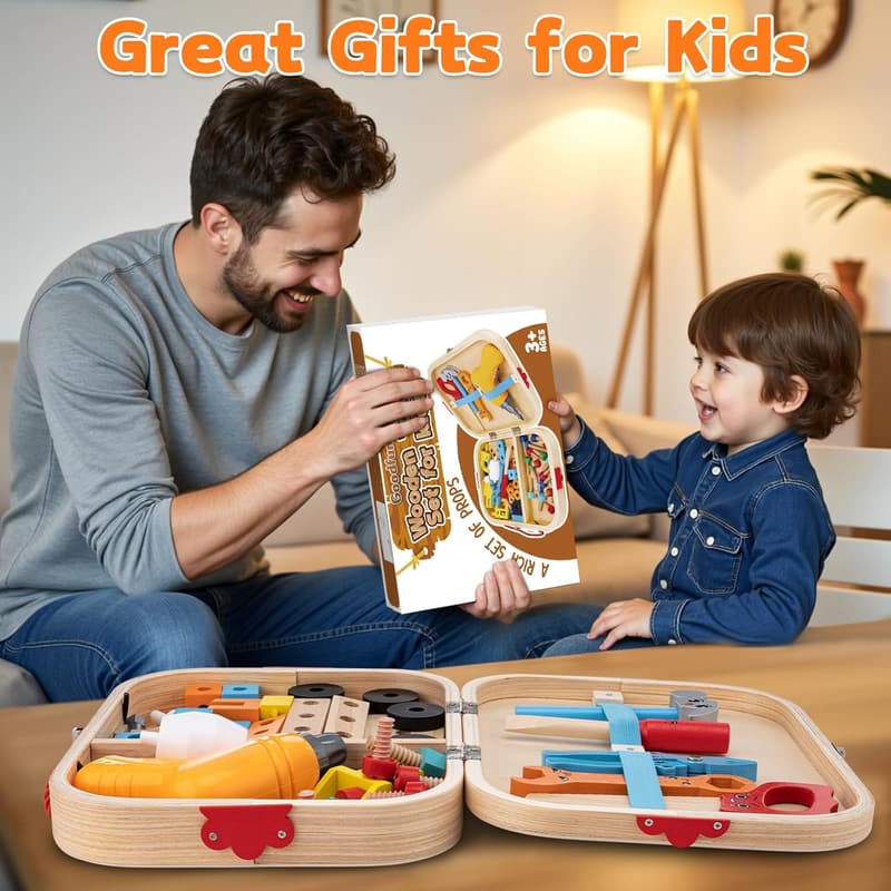 Montessori Wooden Tool Set for Kids - Educational Christmas Toy