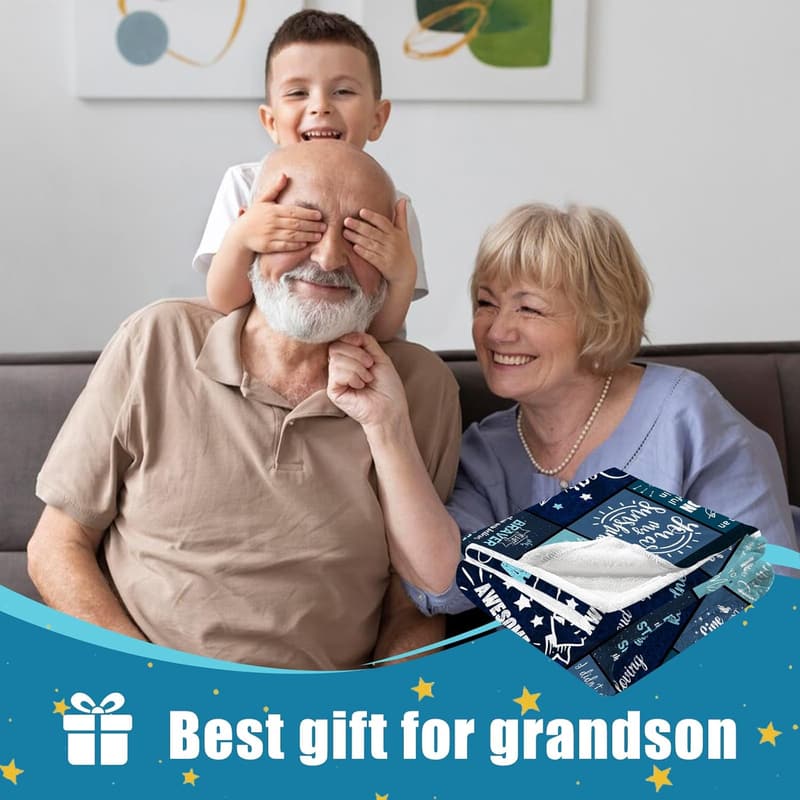 Birthday Gift: Soft Flannel Blanket for Grandson 50