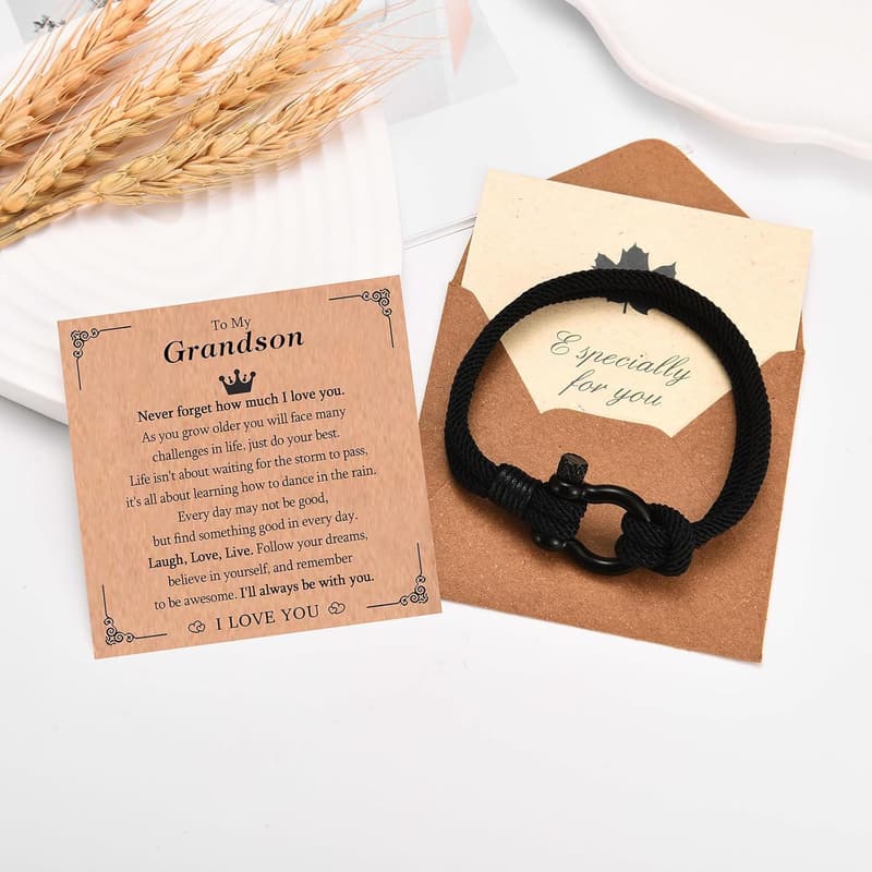 Braided Rope Bracelet for Teen Boys - Birthday & Graduation Gift