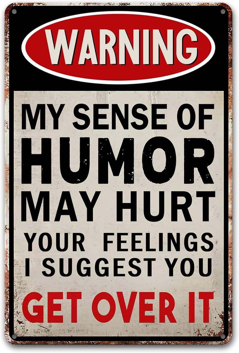 Funny Vintage Metal Garage Sign for Man Cave Wall Decor 8x12