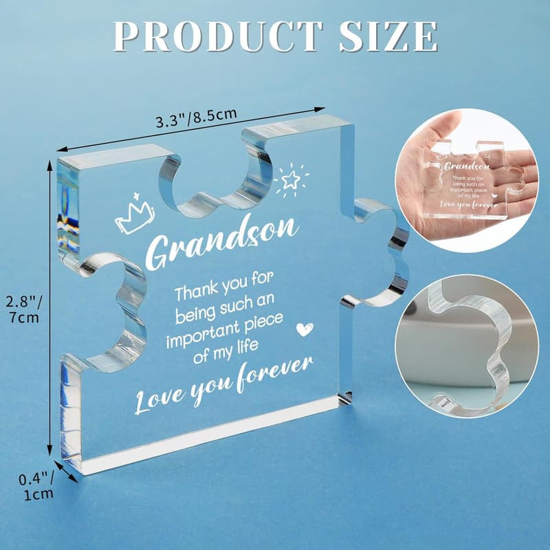 Grandson Acrylic Puzzle Plaque - Perfect Gift for Any Occasion
