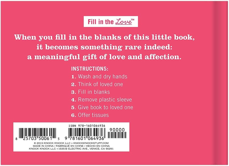 Fill-in-the-Blank Love Journal Gift for Couples