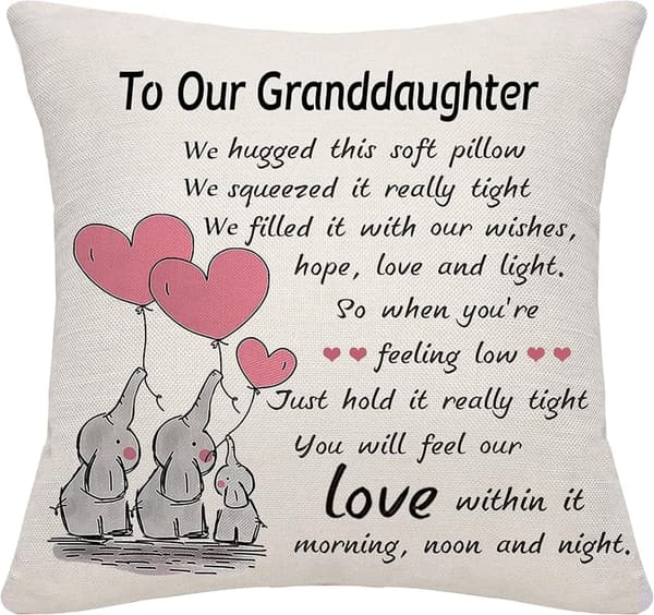 Granddaughter Birthday Throw Pillow Cover from Grandma & Grandpa