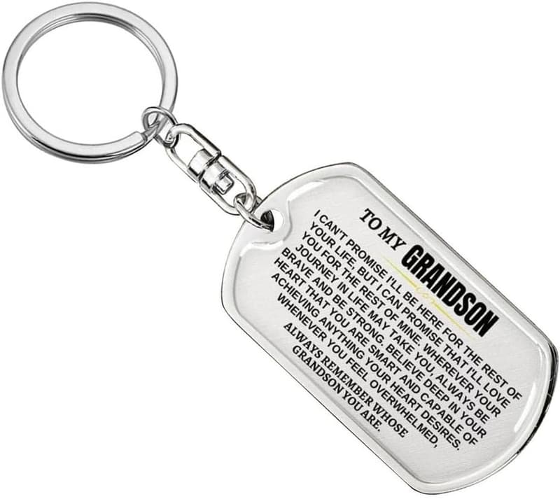 Inspirational Keychain for Grandson - Birthday or Graduation Gift