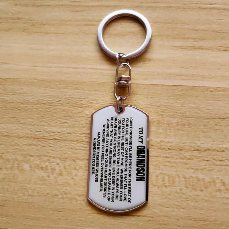 Inspirational Keychain for Grandson - Birthday or Graduation Gift
