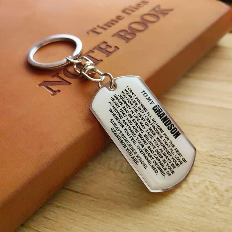 Inspirational Keychain for Grandson - Birthday or Graduation Gift
