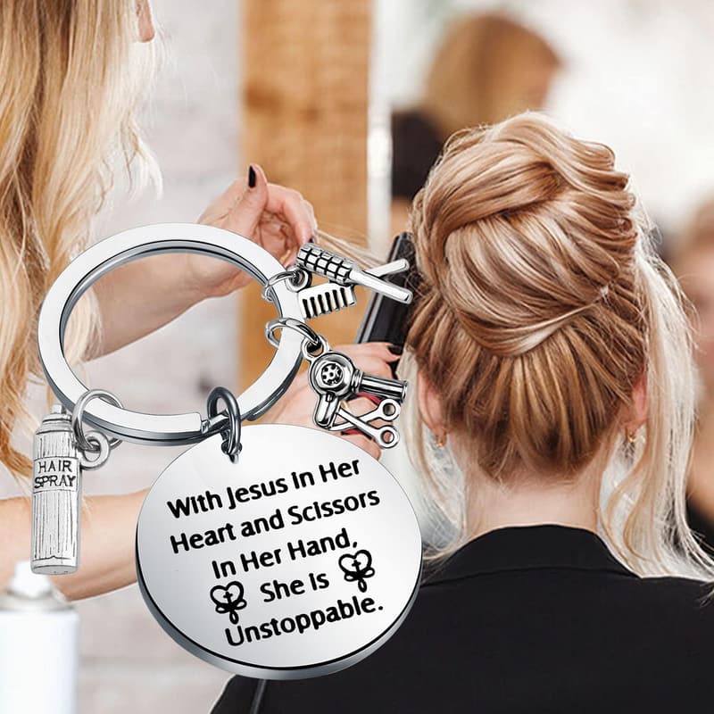 Hairstylist Birthday Keychain Gift for Hairdressers