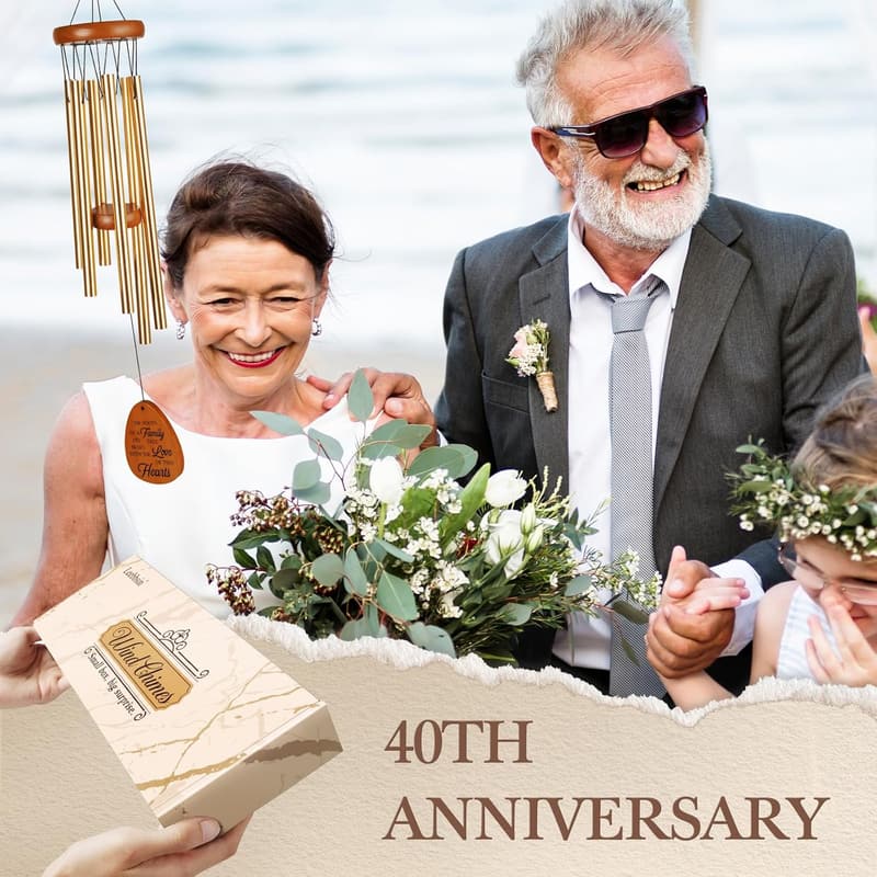 40th Anniversary Wind Chime Gift for Couples