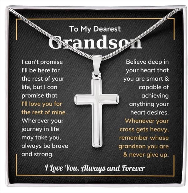 Graduation Gift: Cross Necklace for Grandson from Grandma