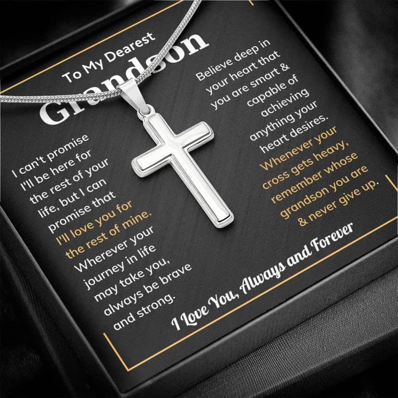 Graduation Gift: Cross Necklace for Grandson from Grandma