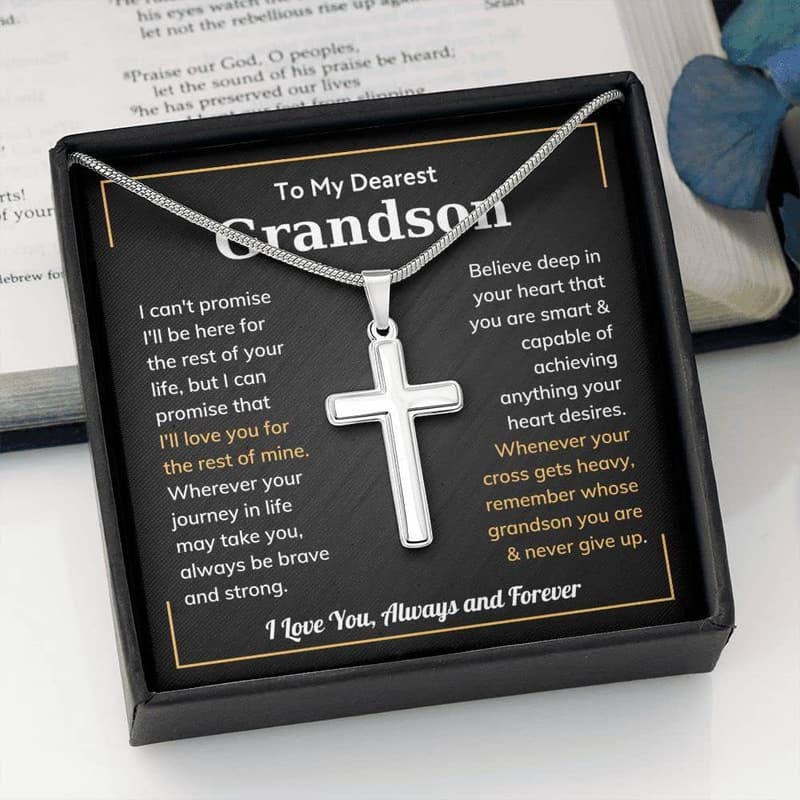 Graduation Gift: Cross Necklace for Grandson from Grandma