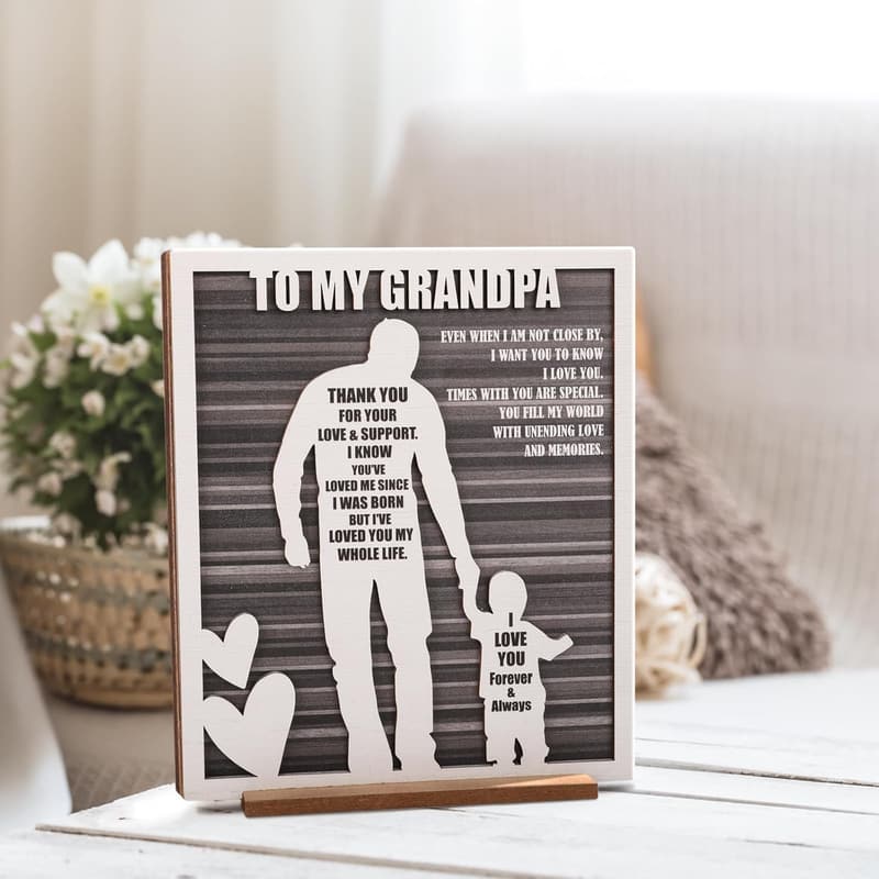 Grandpa and Grandson Rustic Sign - Perfect for Father's Day