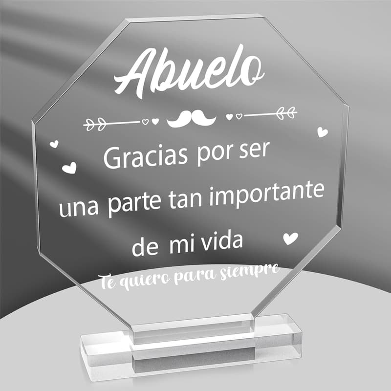 Spanish Grandpa Birthday Gift - Octagon Acrylic Keepsake