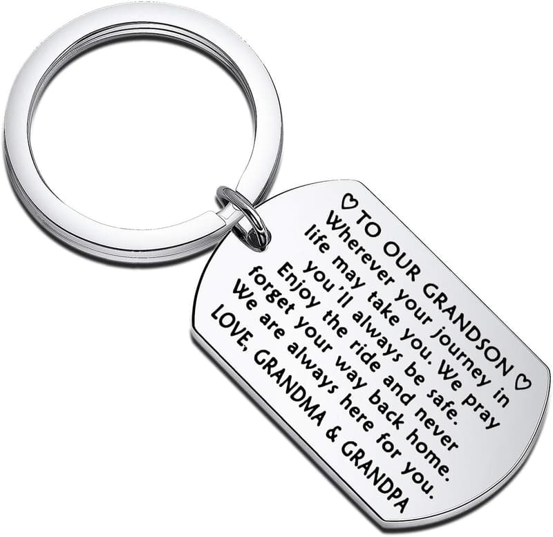 Graduation Keychain for Grandson - Gift from Grandparents