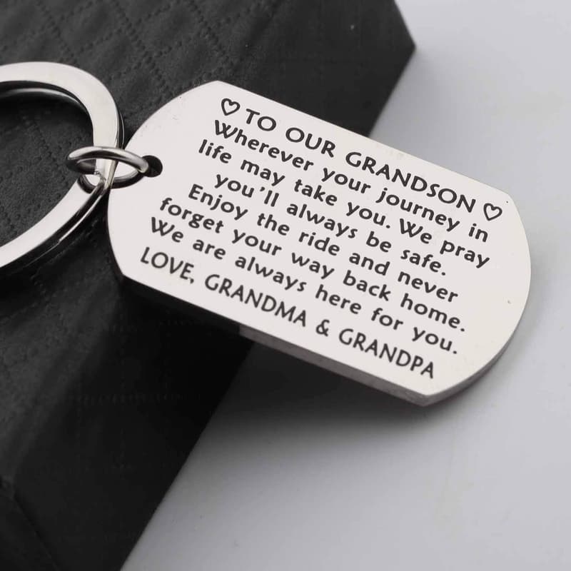 Graduation Keychain for Grandson - Gift from Grandparents