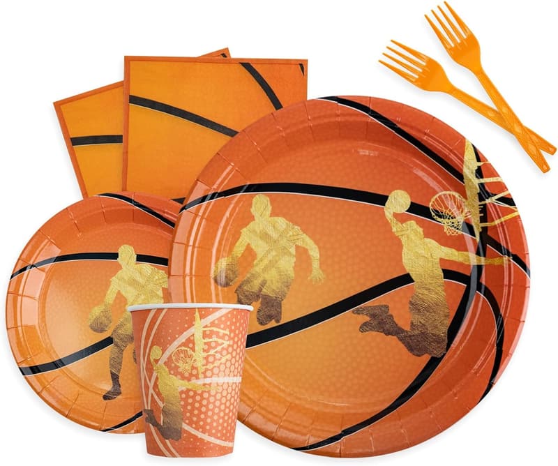 Basketball Birthday Party Tableware Set for Kids