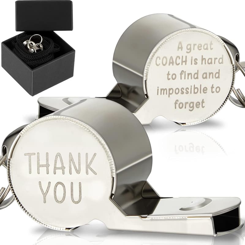 Personalized Stainless Steel Coach Whistle Gift Set