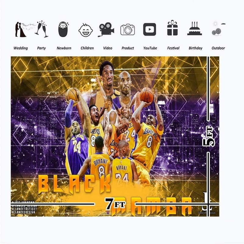 Black Mamba Themed Birthday Backdrop - 7ft Vinyl Poster for Boys