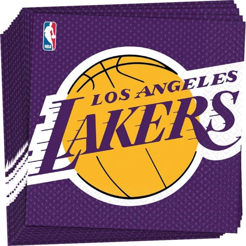 Los Angeles Lakers NBA Luncheon Napkins, 16 Count