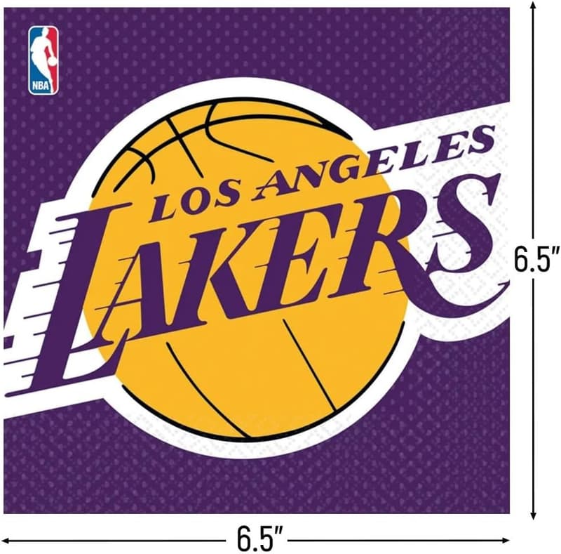 Los Angeles Lakers NBA Luncheon Napkins, 16 Count