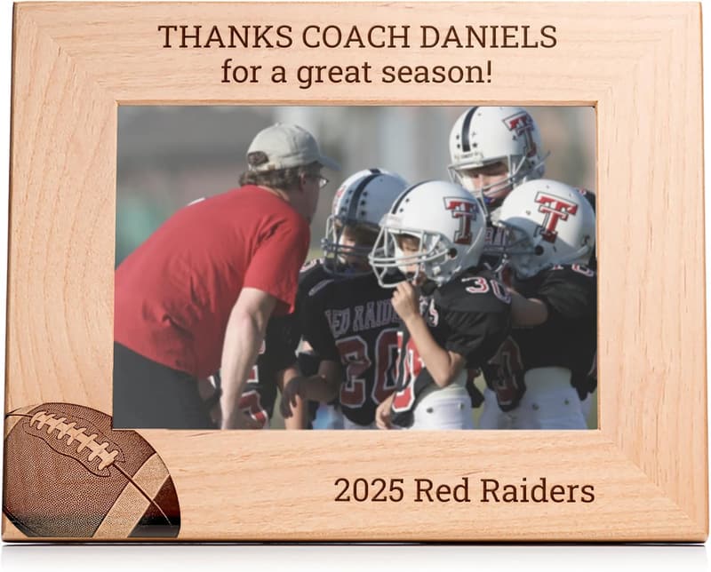 Thank You Gift for Coach - Personalized Football Picture Frame