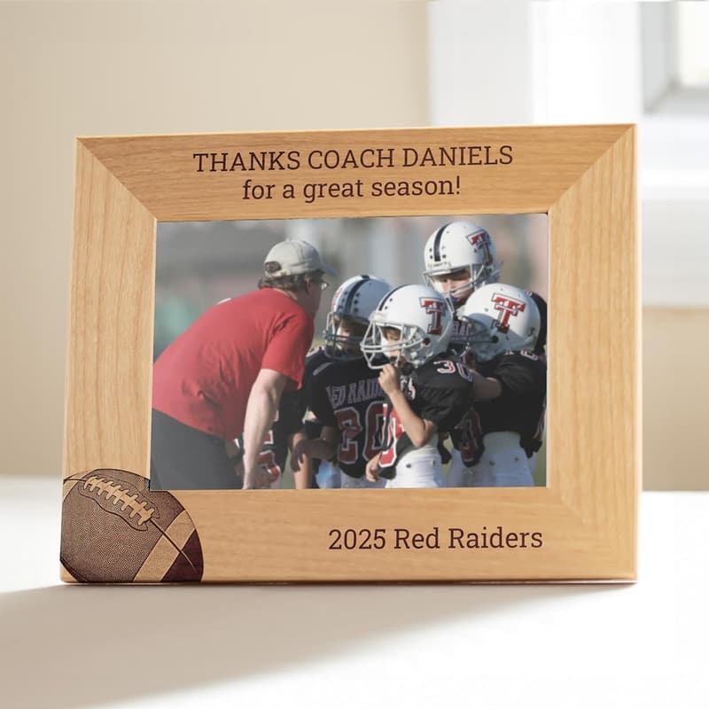 Thank You Gift for Coach - Personalized Football Picture Frame