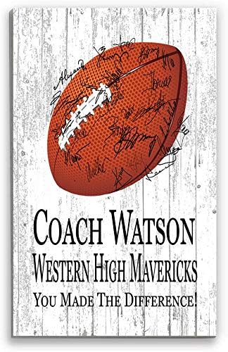 Personalized Football Coach Plaque for Team Signatures