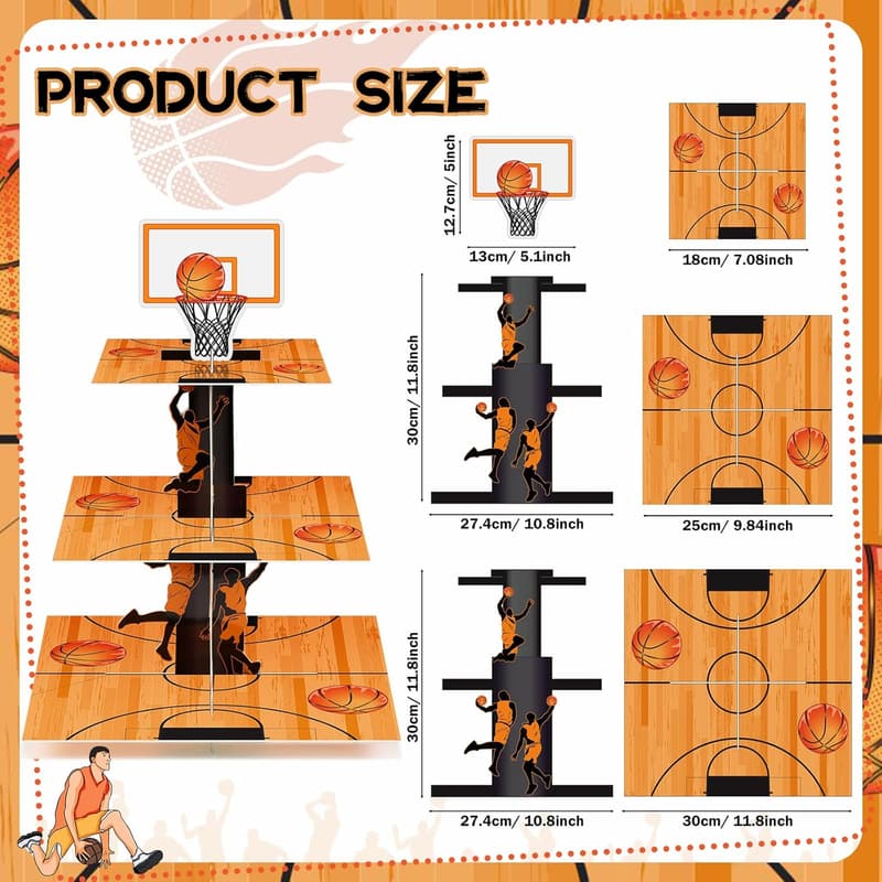 Basketball Theme Cupcake Stand for Teen Sports Party