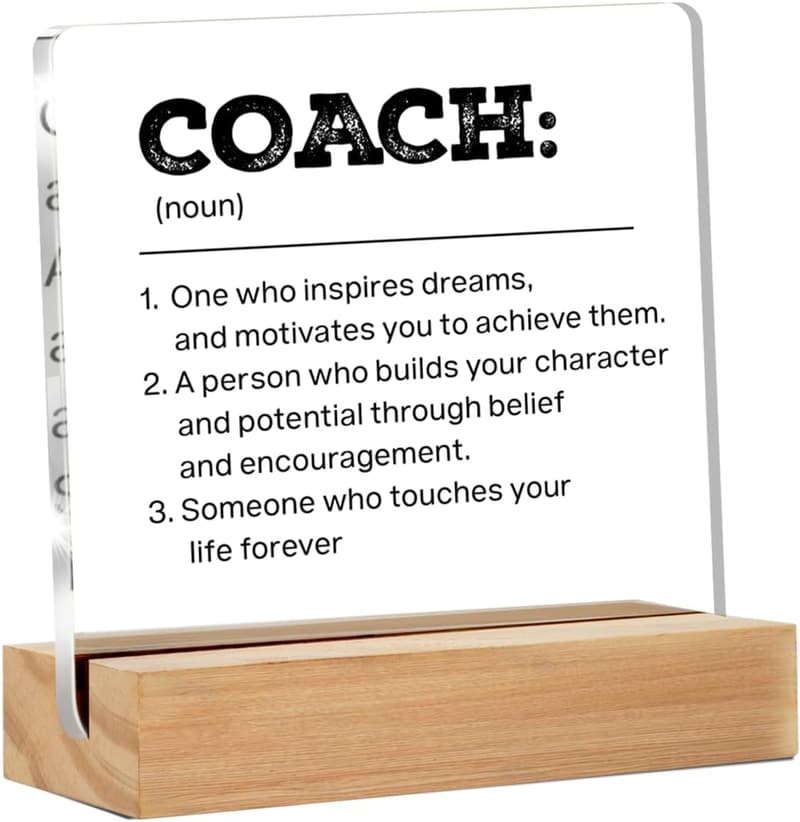 Thank You Gifts for Coaches - Clear Desk Sign Decor