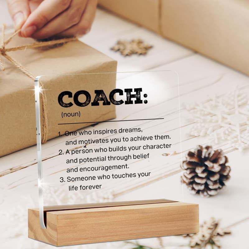 Thank You Gifts for Coaches - Clear Desk Sign Decor