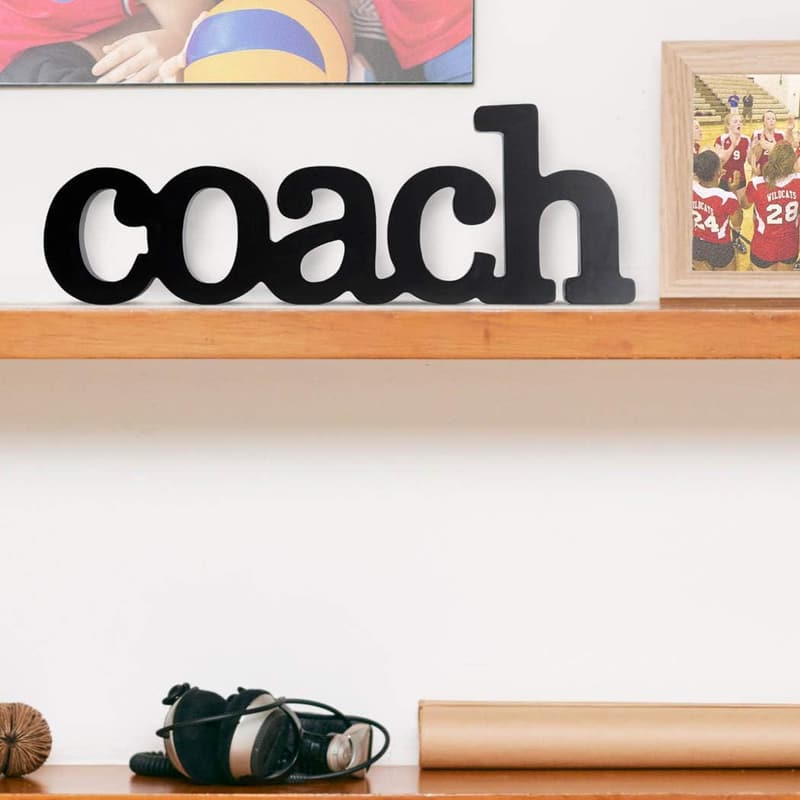 Coach Wood Word Decorative Shelf & Desk Décor Gift