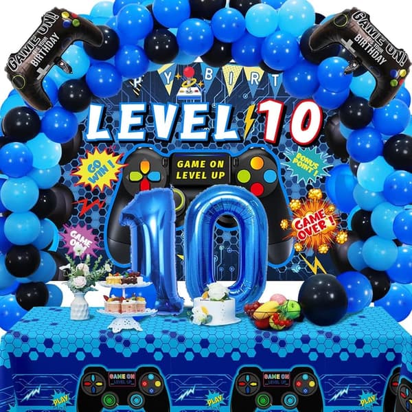 10th Birthday Video Game Party Decorations Set for Boys