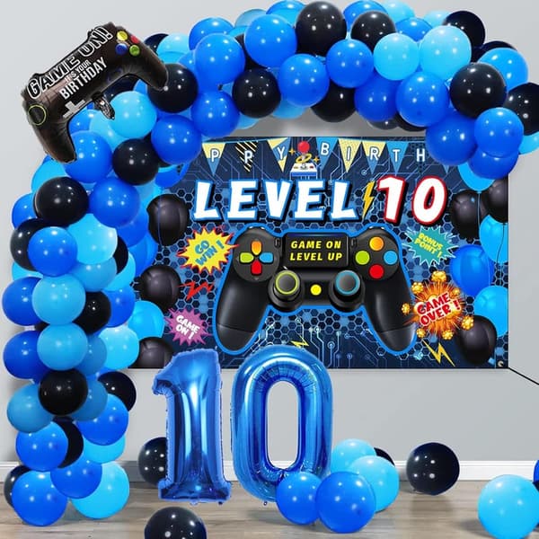 10th Birthday Video Game Party Decorations Set for Boys