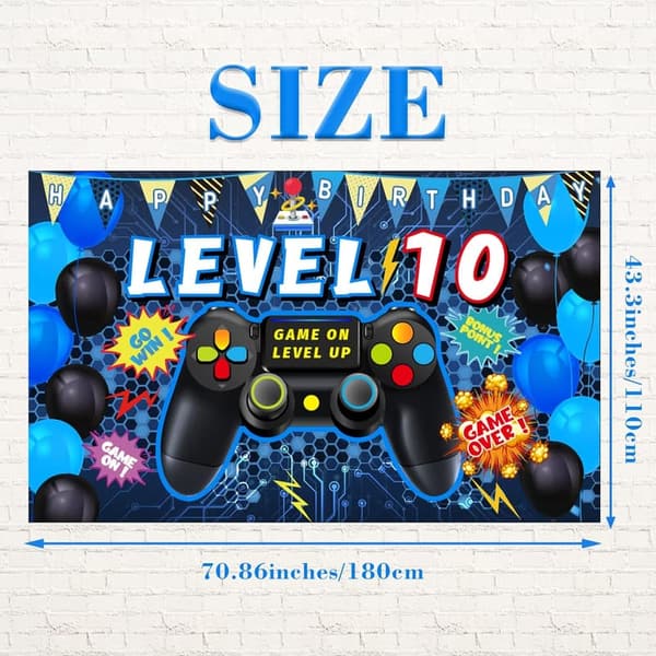 10th Birthday Video Game Party Decorations Set for Boys