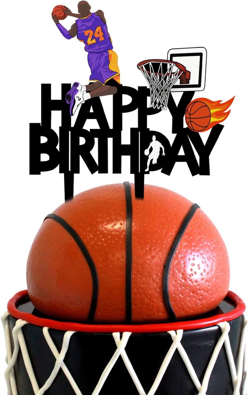 Basketball Birthday Cake Topper - Themed Party Decoration