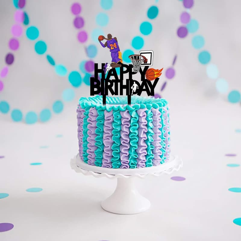 Basketball Birthday Cake Topper - Themed Party Decoration
