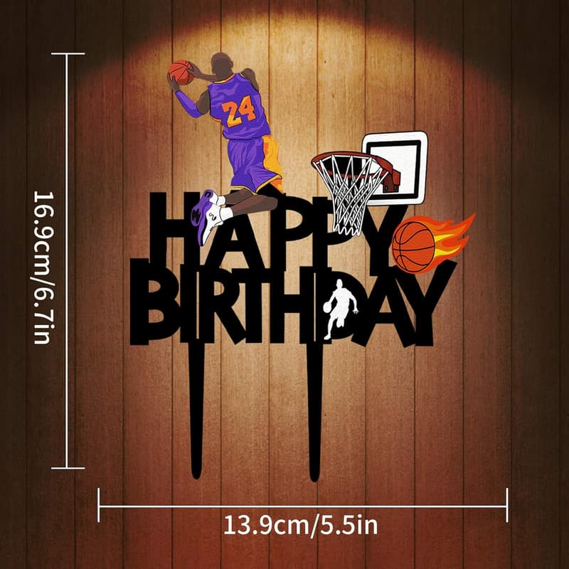 Basketball Birthday Cake Topper - Themed Party Decoration