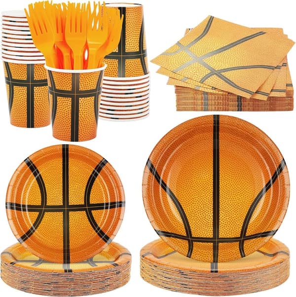 Basketball Birthday Party Supplies - 144 Dinnerware Set for 24