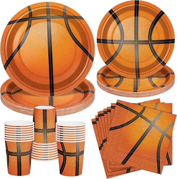 Basketball Birthday Party Supplies Set for 24 Guests