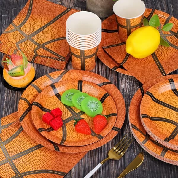 Basketball Birthday Party Supplies Set for 24 Guests