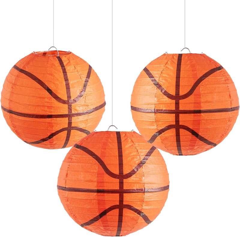 Basketball Birthday Party Paper Lantern Centerpieces - 3 PCS