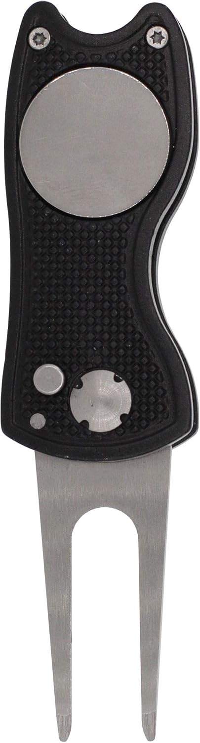 Foldable Metal Golf Divot Repair Tool with Magnetic Marker