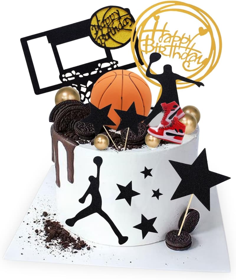 Basketball Themed Cake Toppers - 17pcs Party Decorations