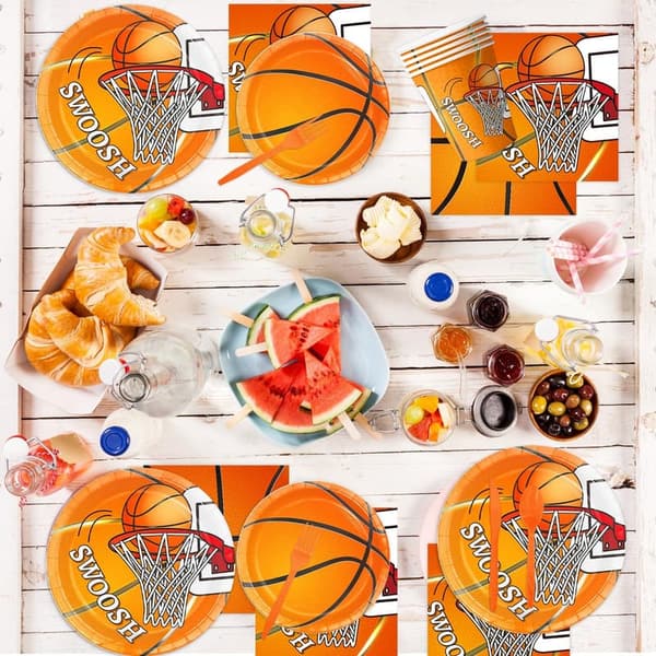 Basketball Birthday Party Supplies Set for 24 Guests