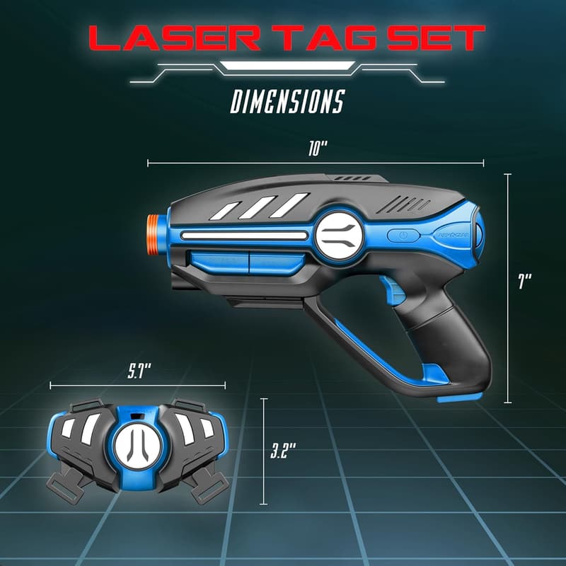 Laser Tag Set for Kids & Teens - 4 Blasters with Multi-Game Modes
