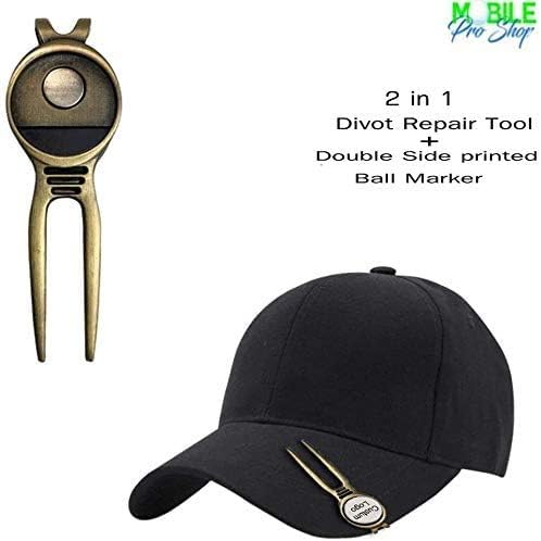 Double-Sided Divot Repair Tool with Magnetic Ball Marker