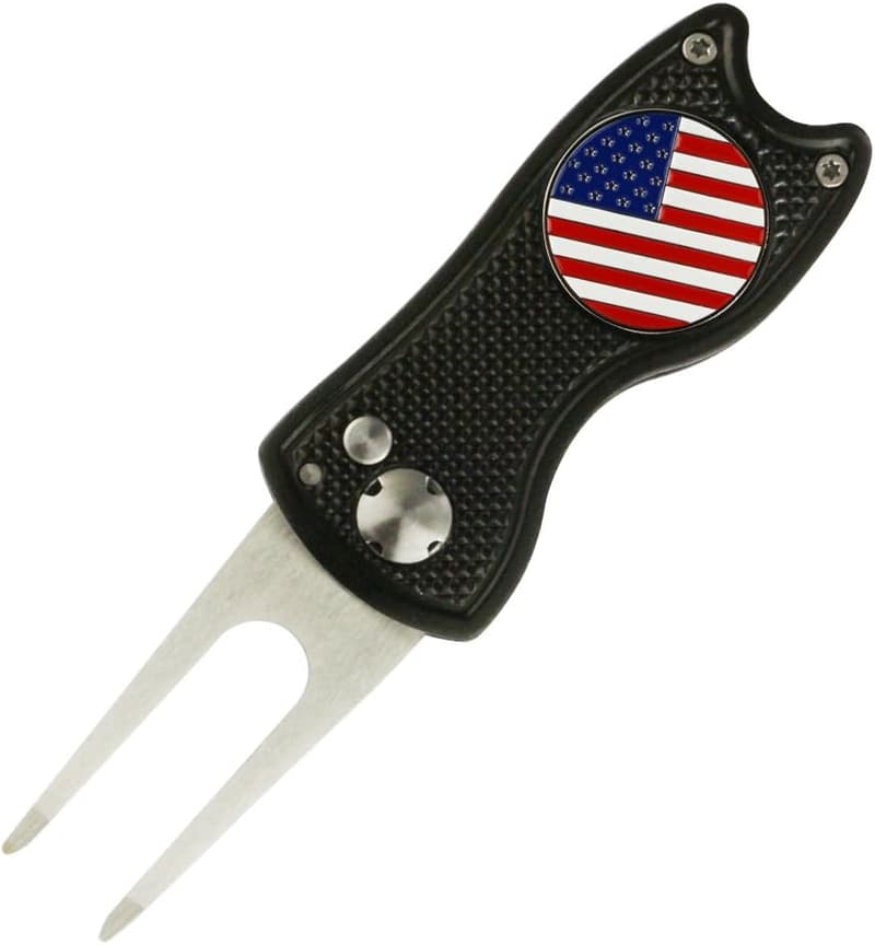 Foldable Golf Divot Repair Tool with Marker